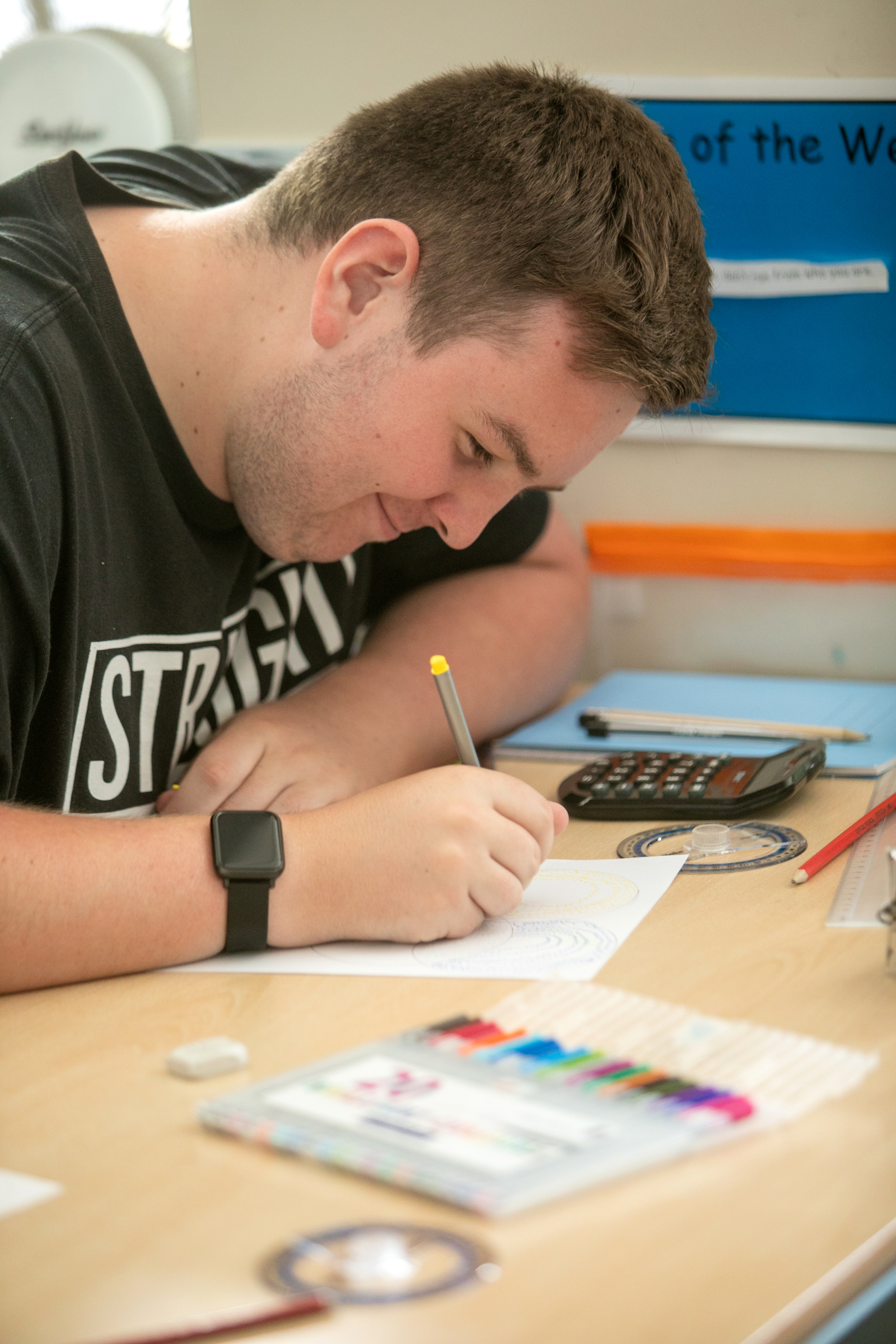 Student studying at sixth form 